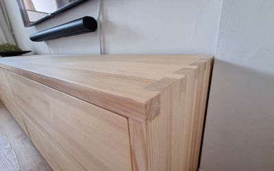 Wohnzimmer, Schrank, Sideboard, Wohnwand, Weißtanne